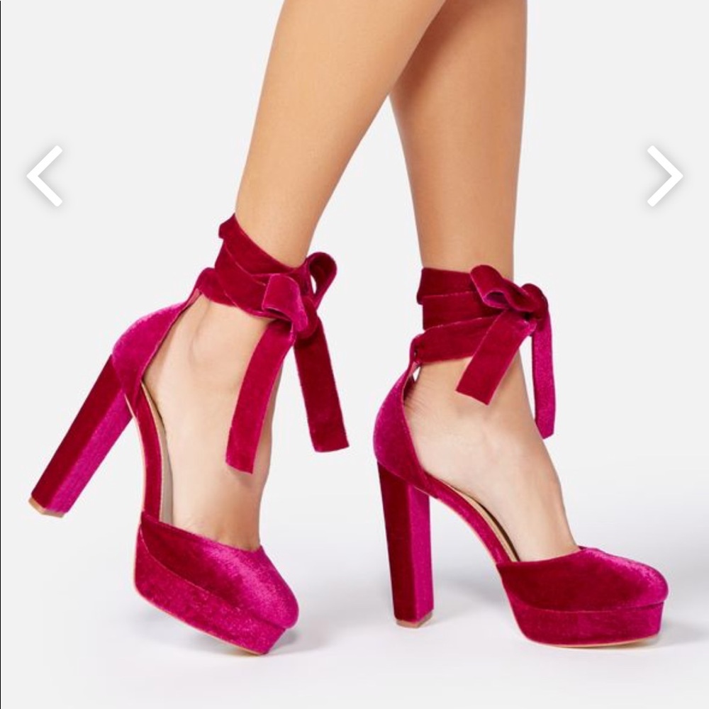 Velvet Magenta Pumps